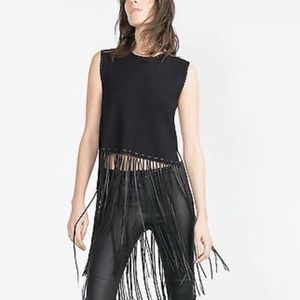 Zara Knit Fringe Top